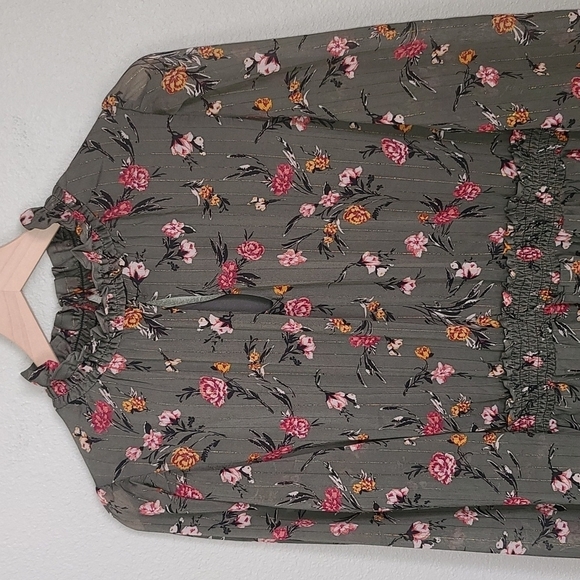 Drew from Anthropologie Green Floral Longsleeve Dress NWT - Picture 2 of 10